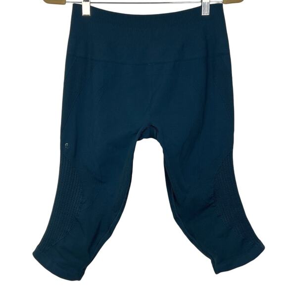 Lululemon Flow & Go Seamless Crop Tights 12 Astro Teal - Picture 5 of 5